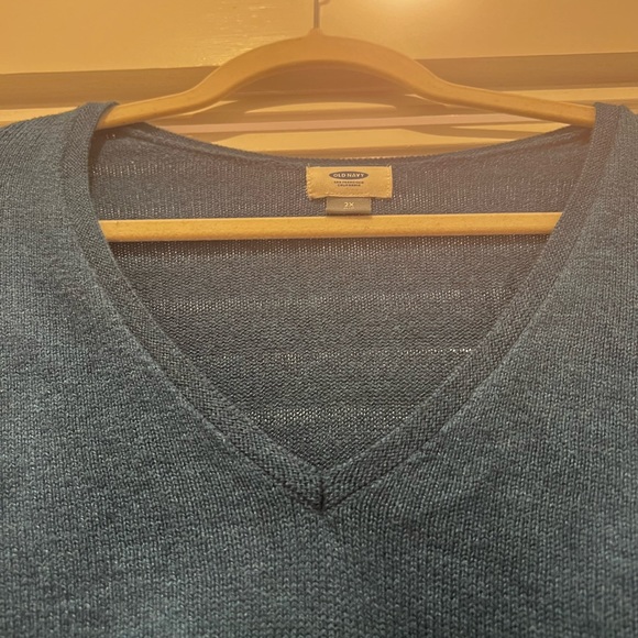 Old Navy Pure Cotton Blue V-Neck Sweater 2X - Picture 5 of 5